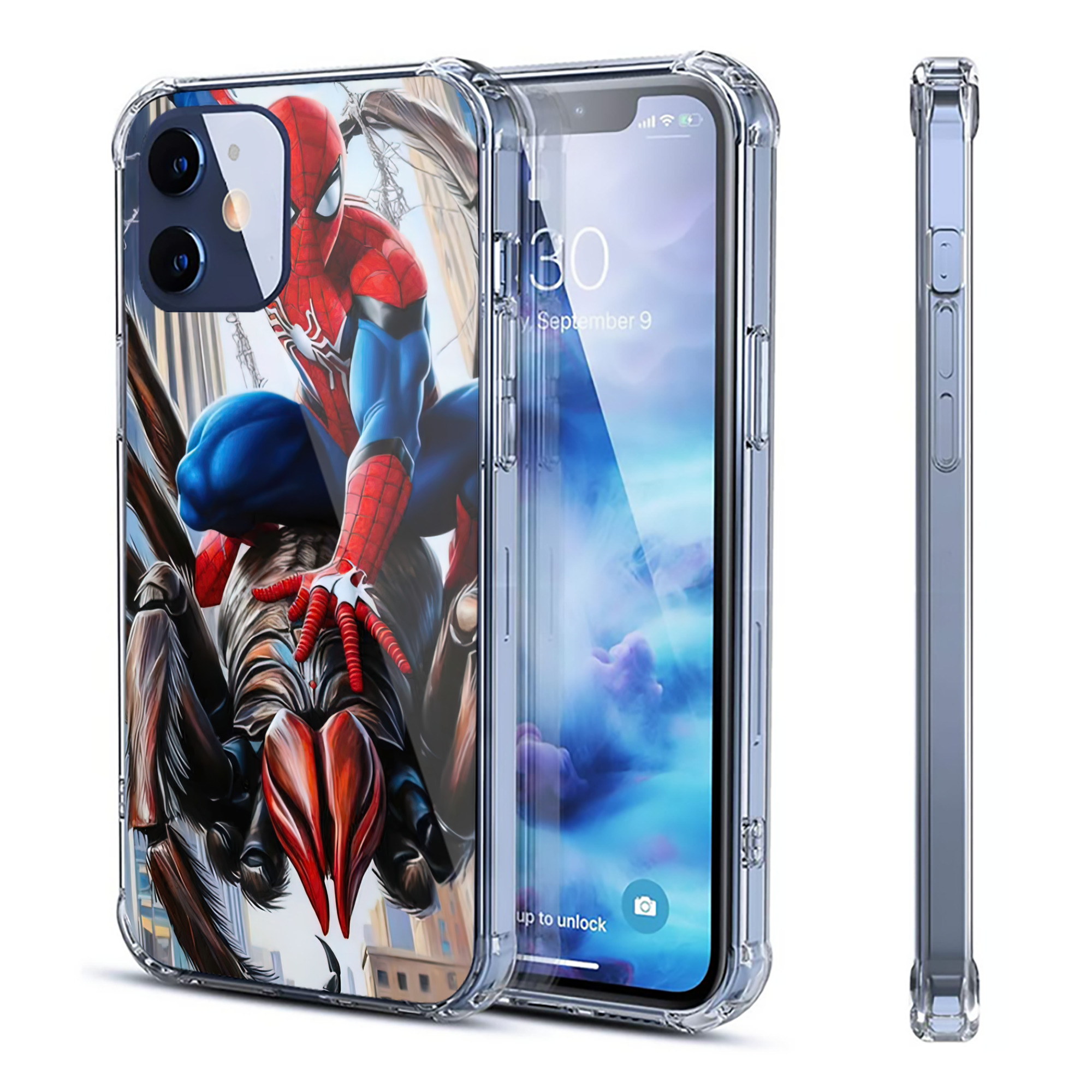 （画像用） Spider Man スパイダーマン 【iPhone 12シリーズ対応】透明スマホケース（クリアソフトケース）